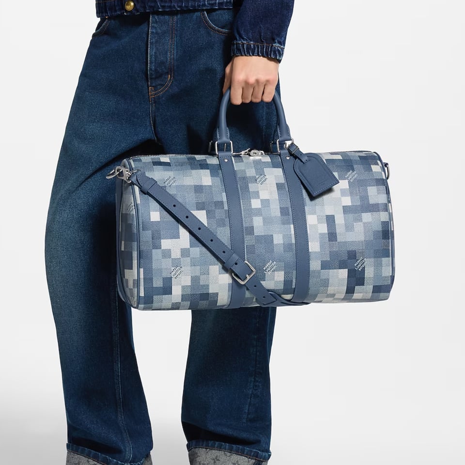 Louis Vuitton Keepall Bandoulière Bag 45cm/17.7in Denim Blue M29601 view 2