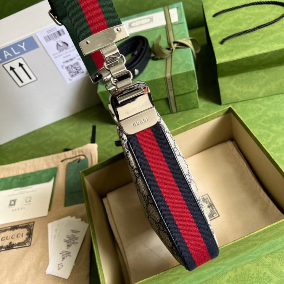 Gucci GG Supreme Attache Small Shoulder Bag Blue view 8