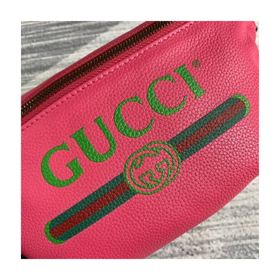 Gucci Print Small Belt Bag Waist Body Rose Red view 8