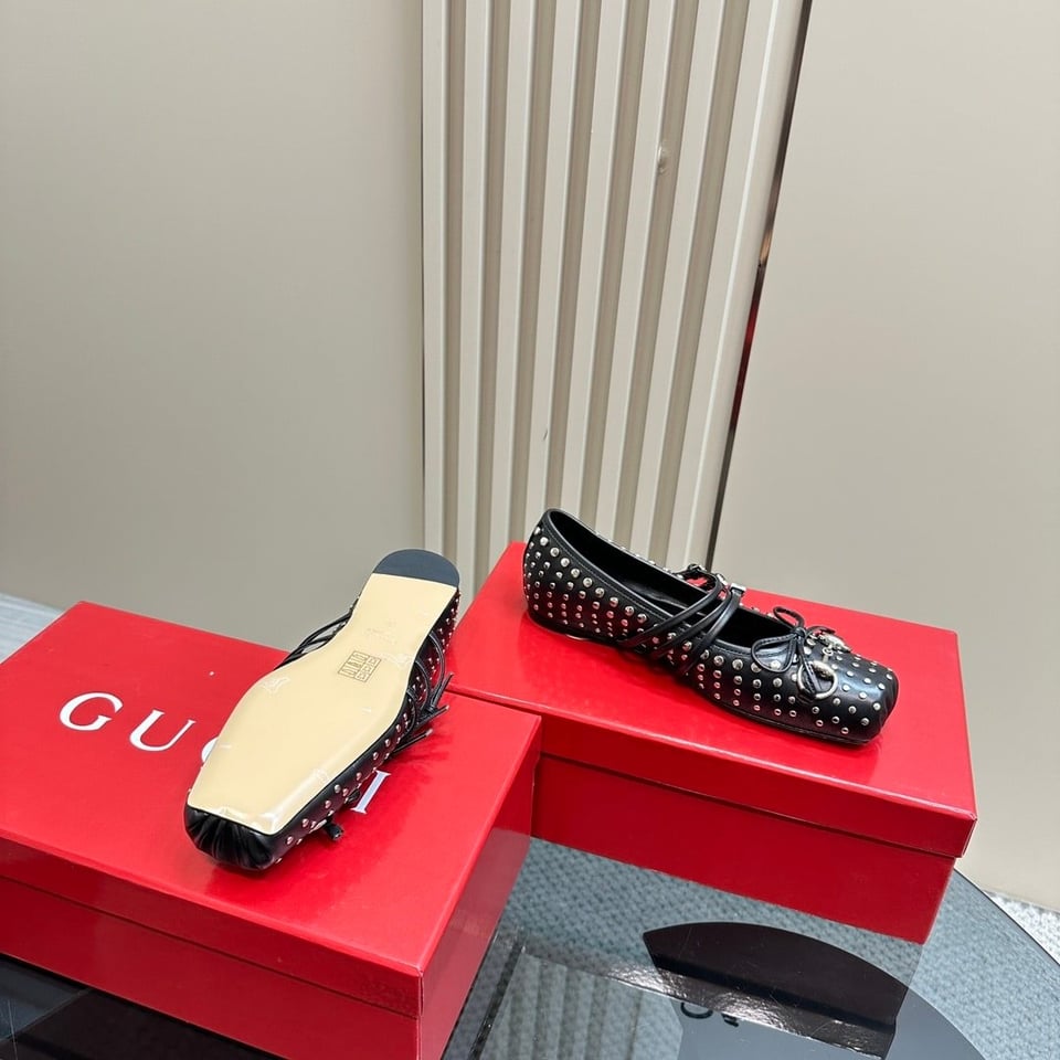 Gucci Women’S Horsebit Ballet Flat Allover Studs Black 814317 Aaeev 1050 view 4