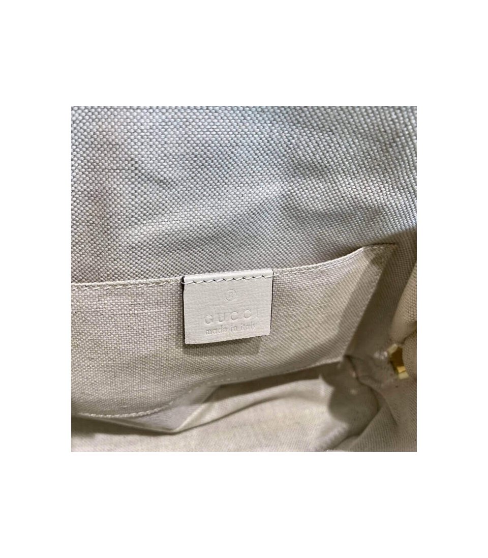 Gucci Horsebit 1955 Mini Top Handle Bag In White GG Supreme Canvas 20cm/ 7.9in view 19
