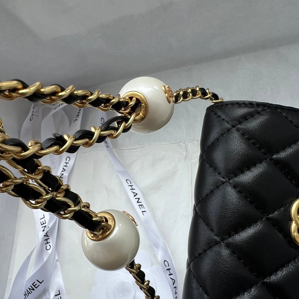 Chanel Clutch With Strap Pearlescent Black 13Cm/5.1in Ap4010 B16719 94305 view 6