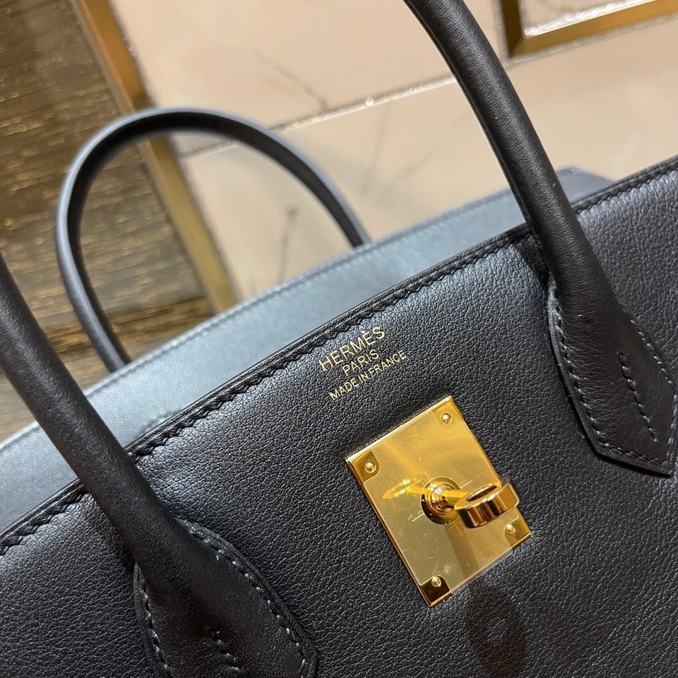 Hermes Birkin 30Cm Black Swift Leather Gold Hardware view 4