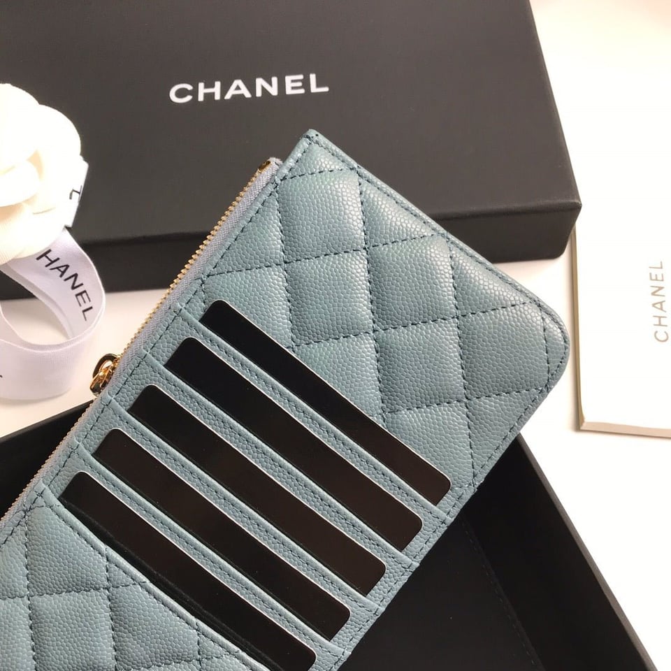 Chanel Mobile Purse 19.5 Sapphire Grained Calfskin Gold Icon view 5