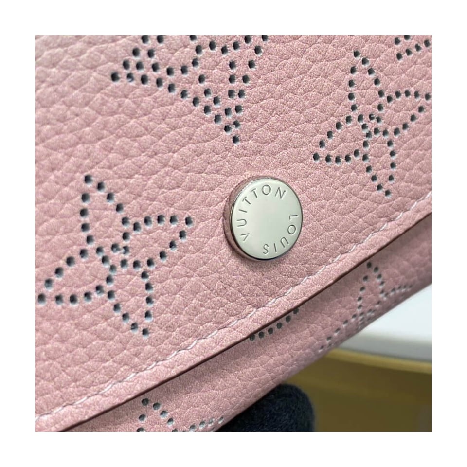 Louis Vuitton Iris Compact Wallet in Pink Gradient Mahina Perforated Leather view 6