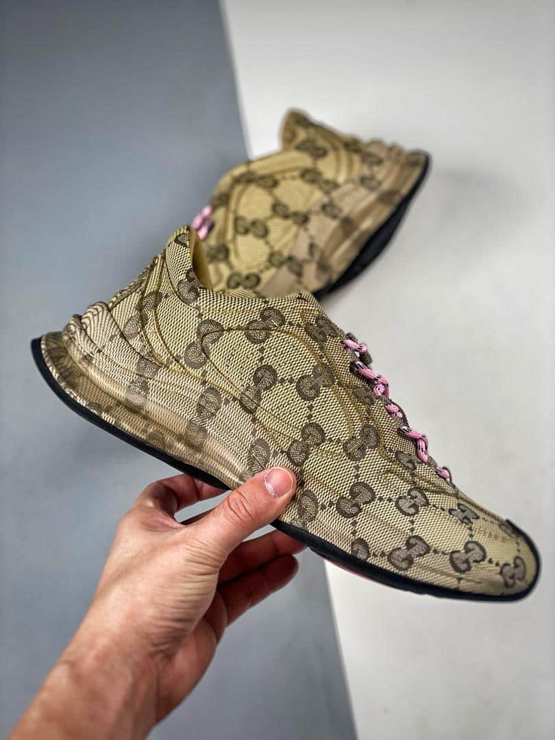 Gucci Women’S Gucci Run Sneaker In Water Transfer Printed Leather Beige 725612 Aabeb 9742 view 10