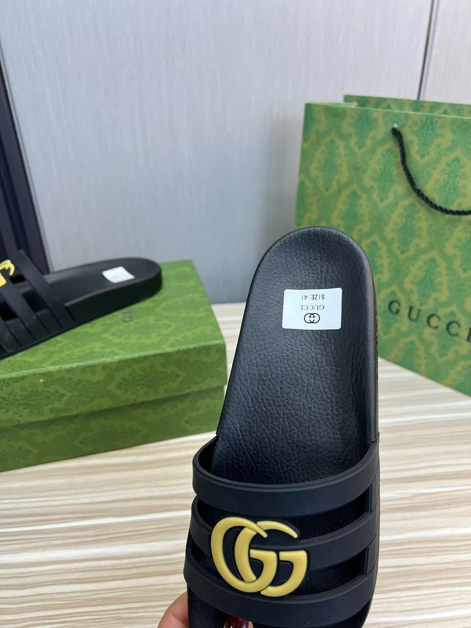 Gucci Slippers Sandals Mules Summer With Gg Logo Yellow view 4