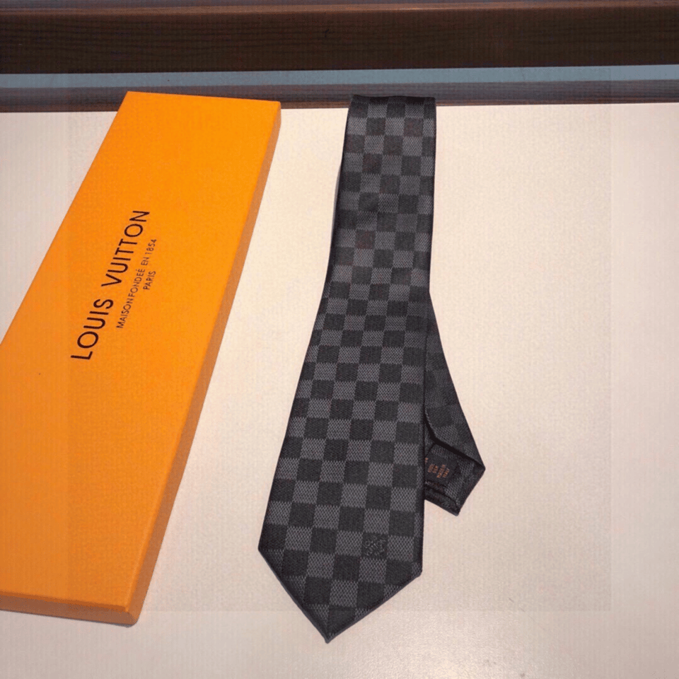 Louis Vuitton Black Damier Canvas Tie For Men view 3