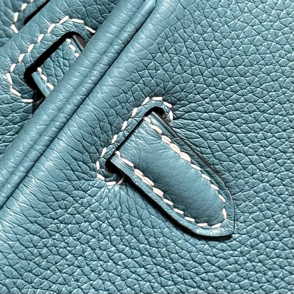 Hermes Birkin 25Cm Teal Green Togo Leather Silver Hardware 237510 view 7