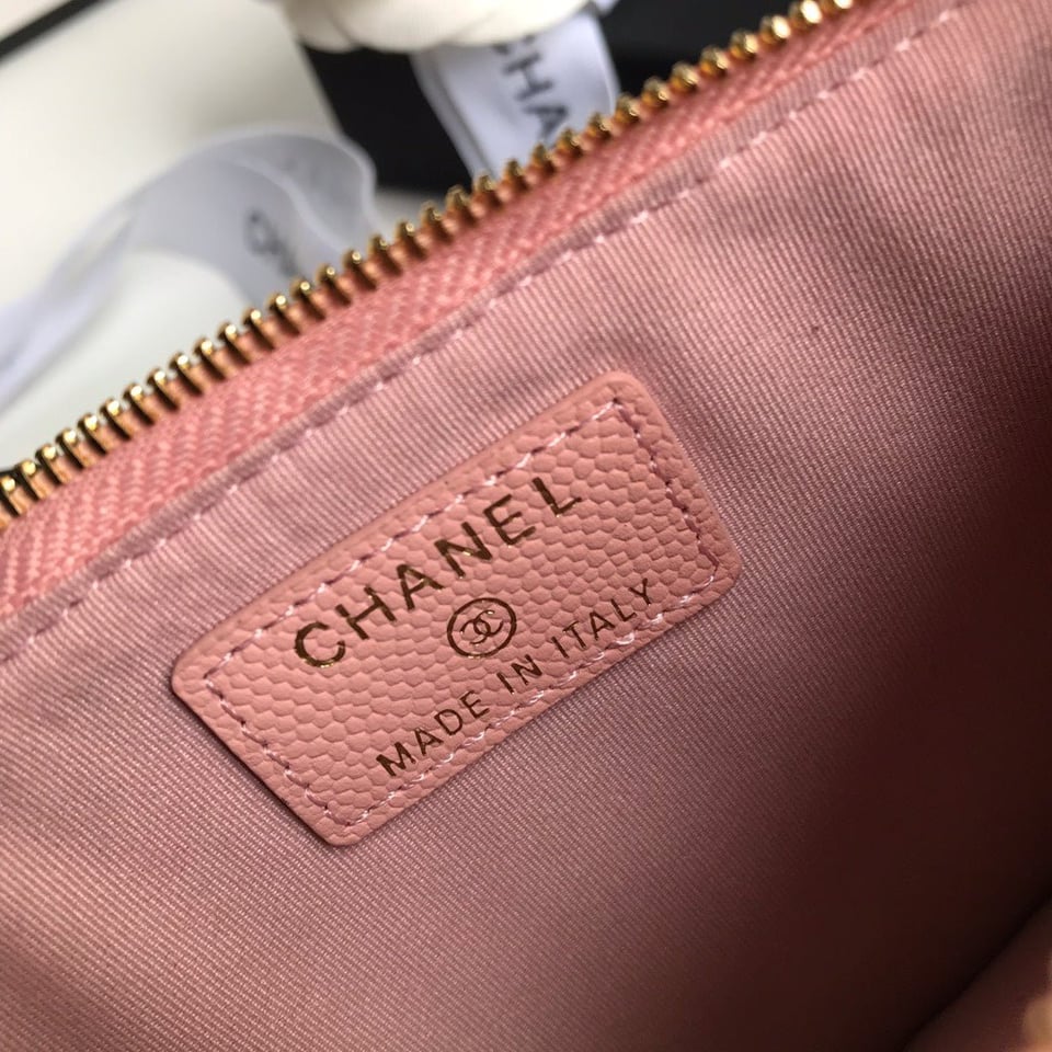Chanel Mobile Purse 19.5 Peach Grained Calfskin Gold Icon view 6