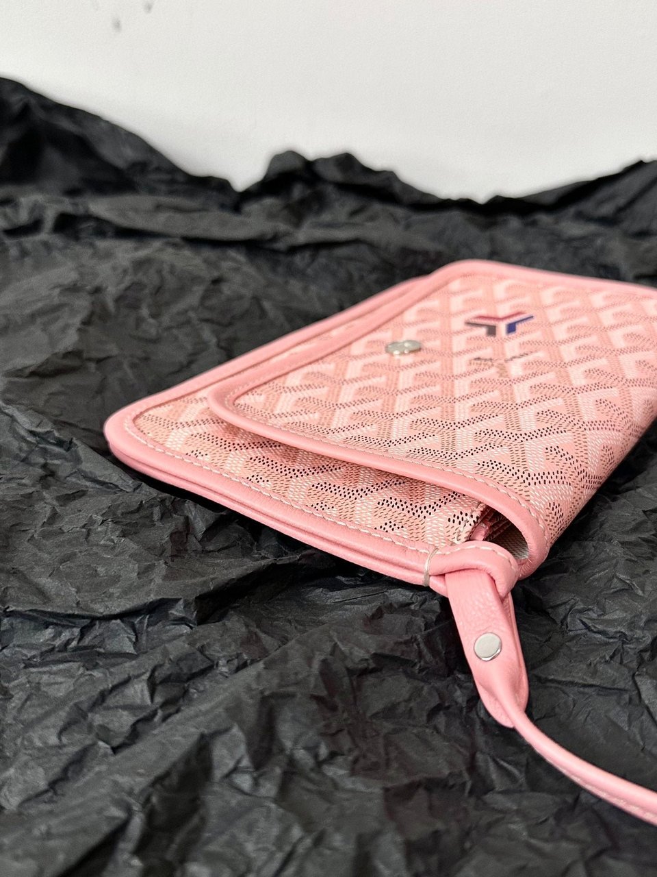 Goyard Plumet Pocket Wallet 20cm Pink Goyardine Canvas And Lambskin Trim view 7