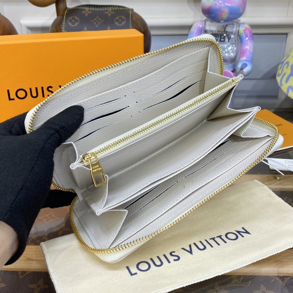 Louis Vuitton Monogram Empreinte Gradient Zippy Wallet Beige Yellow view 10