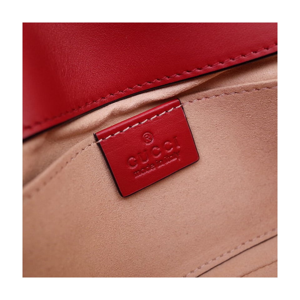 Gucci GG Marmont Matelasse Chevron Leather Mini Bag Red view 12