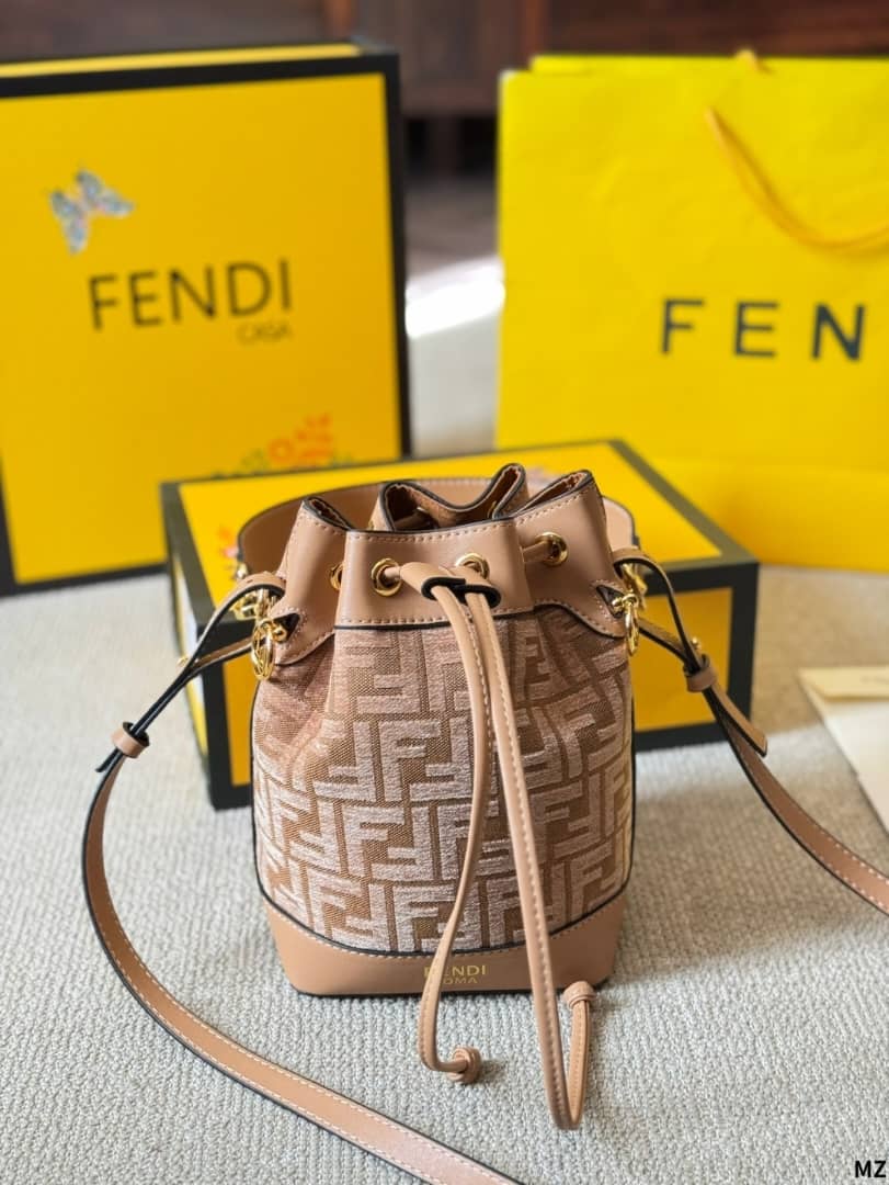 Fendi Mon Tresor Canvas Bag With Ff Embroidery 23Cm view 5