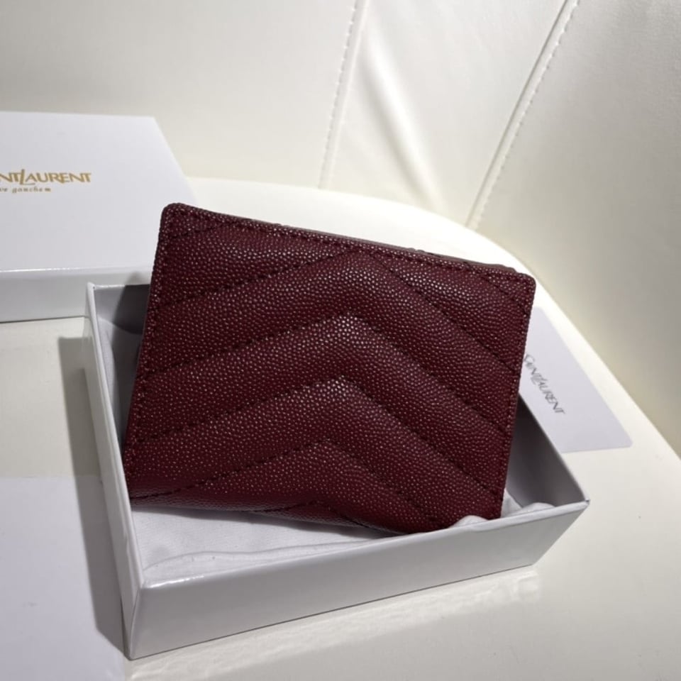 Saint Laurent Cassandre Matelasse Small Envelope Wallet In Grain De Poudre Leather 11Cm view 8