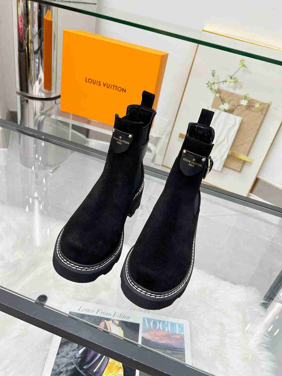 Louis Vuitton Lv Beaubourg Ankle Boot Suede In Black 1Ackcj view 5