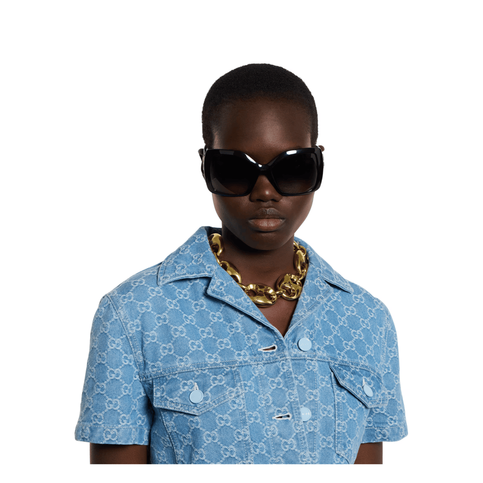 Gucci Variation Black Square Frame Sunglasses GG2015S view 4
