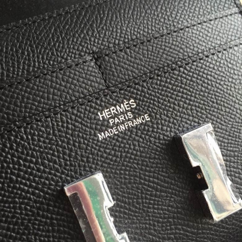 Hermès Epsom Calfskin Wallet with “H” Closure Black 12.4cm view 5