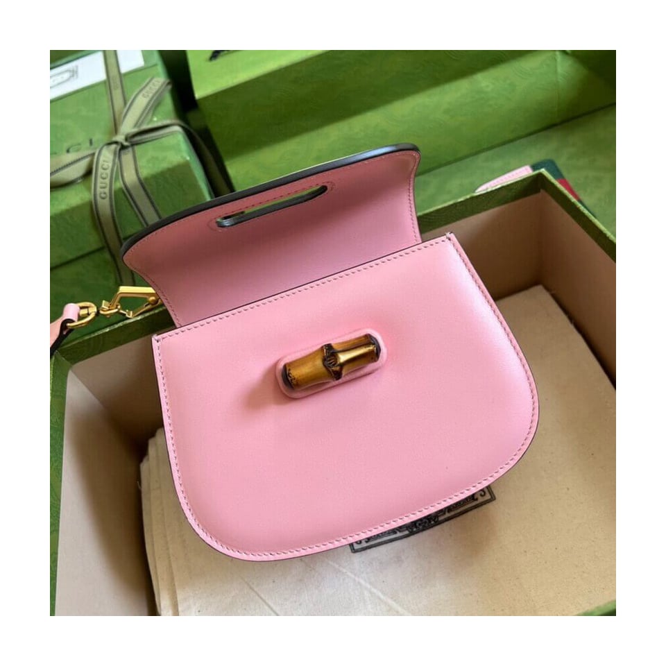Gucci Mini Top Handle Bag with Bamboo Pink view 9