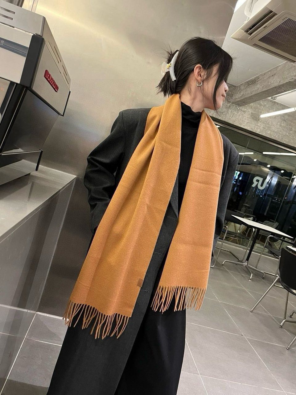 Loewe Mohair Scarf Solid Camel For Women 180cm view 3