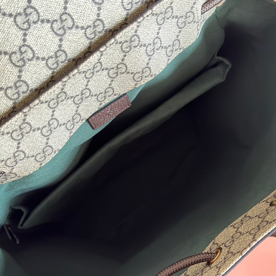 Gucci Ophidia Large Backpack 839110 Beige And Dark Brown 35cm/13.8in view 7