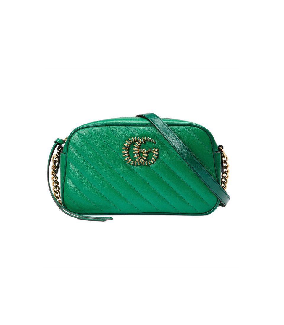 Gucci GG Marmont Small Shoulder Bag Green and Emerald Leather view 2
