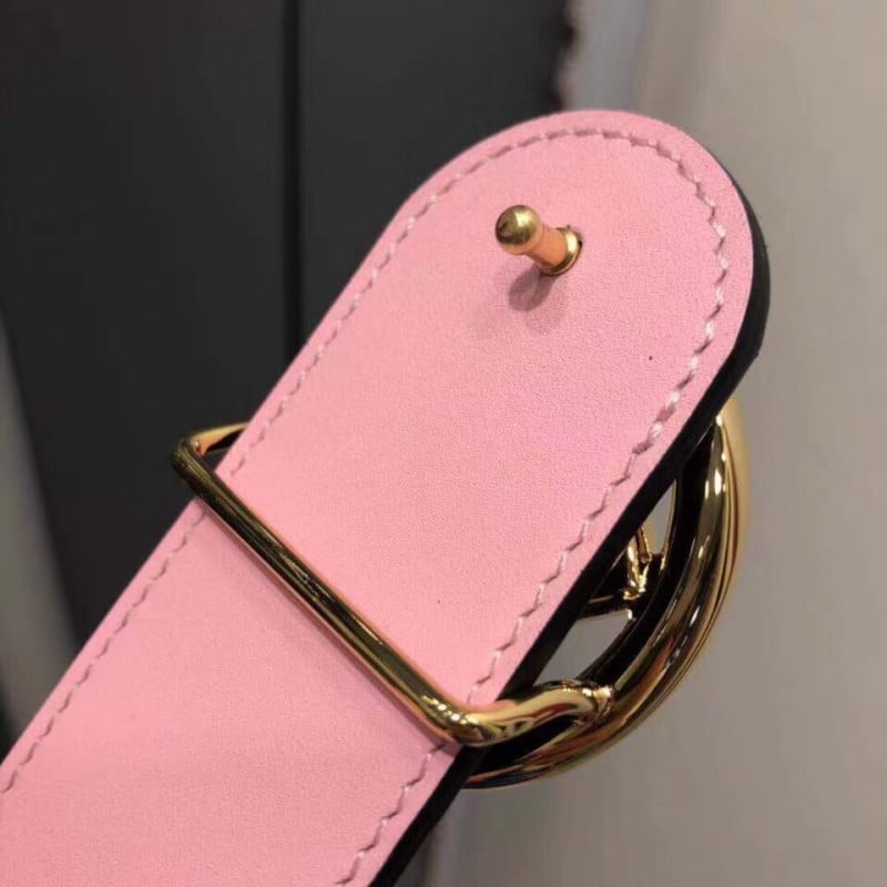 Fendi Reversible 40mm Round Buckle Belt 8C0579 Black / Pink view 5