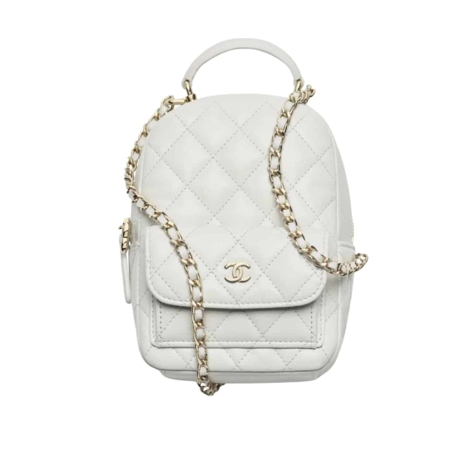 Chanel Classic Mini Backpack Light Gray 12Cm/4.7in Ap3753 B10583 Naauh view 2