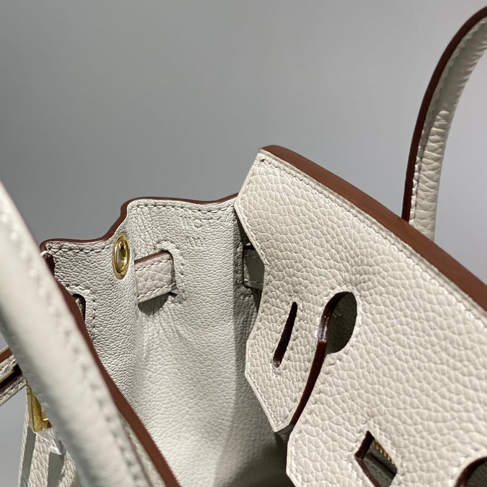 Hermes Birkin 20Cm Pearl Gray Togo Leather Gold Hardware view 3