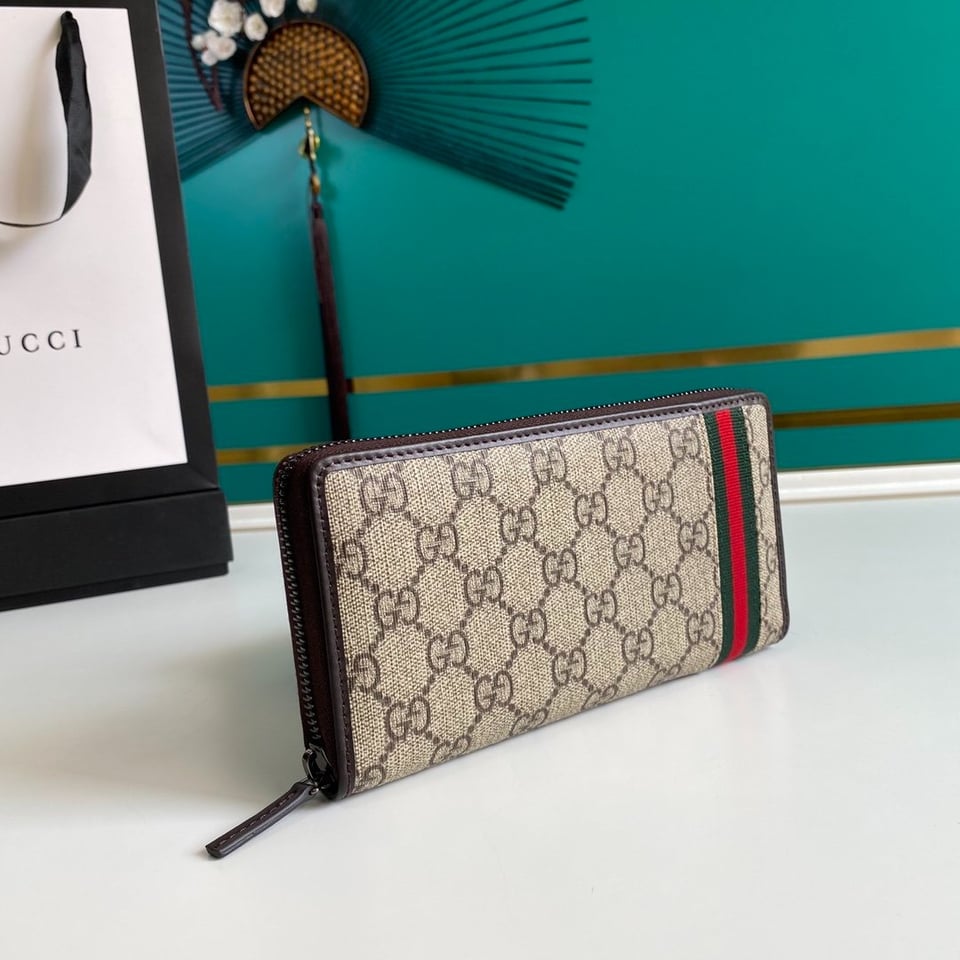 Gucci GG Supreme Beige Zip Around Wallet 19cm/7.5in For Men view 8