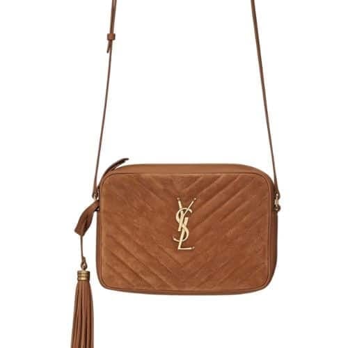 Saint Laurent Lou Camera Bag In Quilted Suede And Smooth Leather view 2