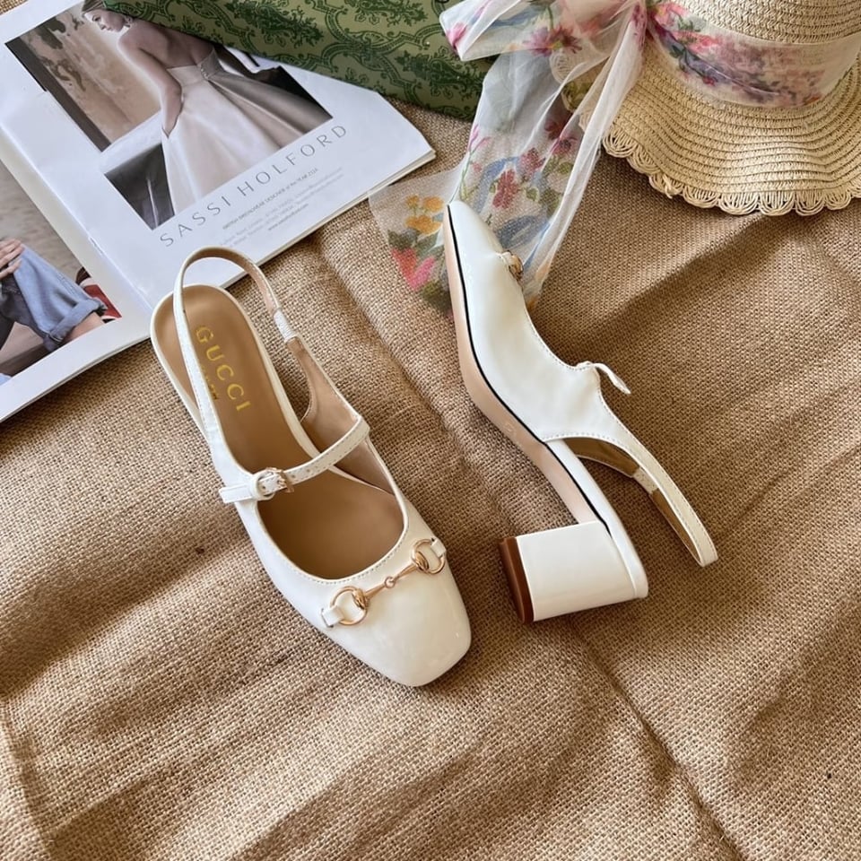 Gucci Women’S Horsebit Pump White Leather view 4