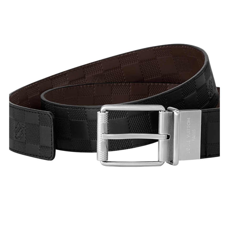 Lv Damier Print 40mm Reversible Men Belt view 5