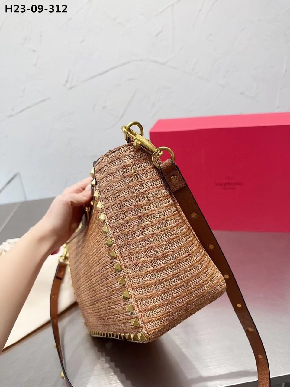 Valentino Rockstud Tote Bag Brown 28Cm view 7