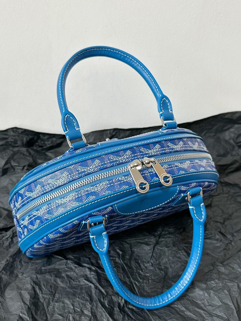 Goyard Goya Bowling Ball Small Blue Canvas 27cm view 9