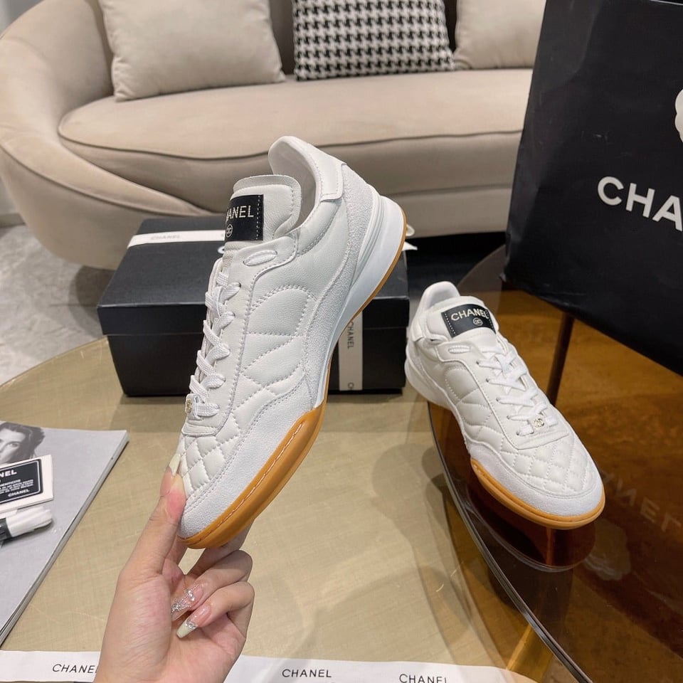 Chanel Sneakers Calfskin Suede White G45335 B14497 Ns308 view 4