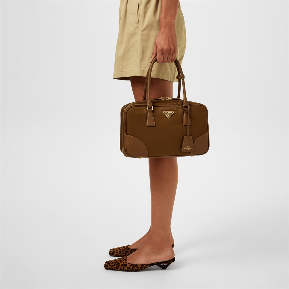 Prada Re Edition 1978 Medium Re Nylon And Saffiano Two Handle Bag Cork Beige 30Cm view 3