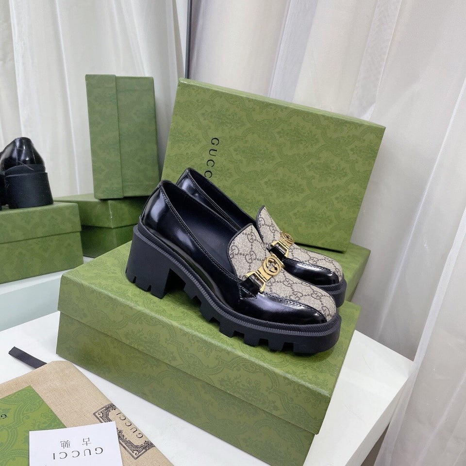 Gucci Ladies Interlocking Double G Loafers 670417 Dksm0 1063 view 3