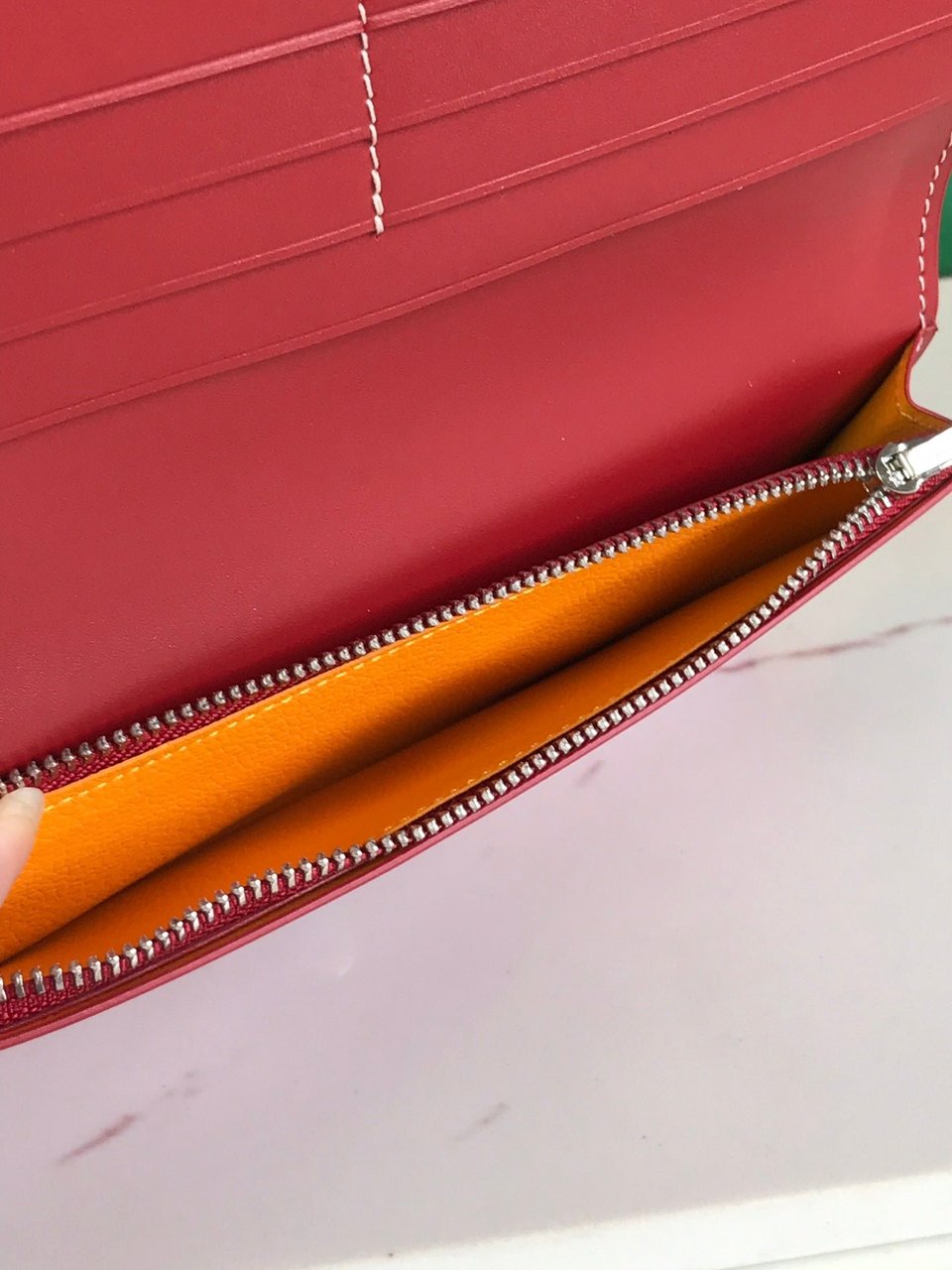 Goyard Richelieu Wallet 19 Cm Classic Red Goyardine Canvas view 6