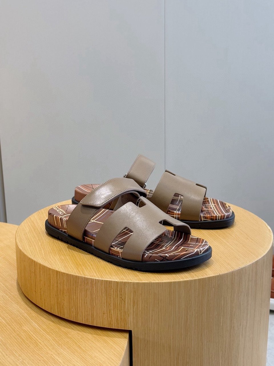 Hermès Brown Leather Sandals- Shoes for Men view 2