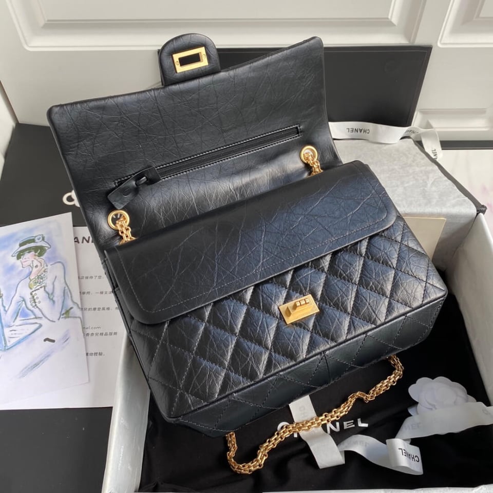 Chanel 2.55 Reissue 227 Aged Calf Black Flap Bag 28cm view 15