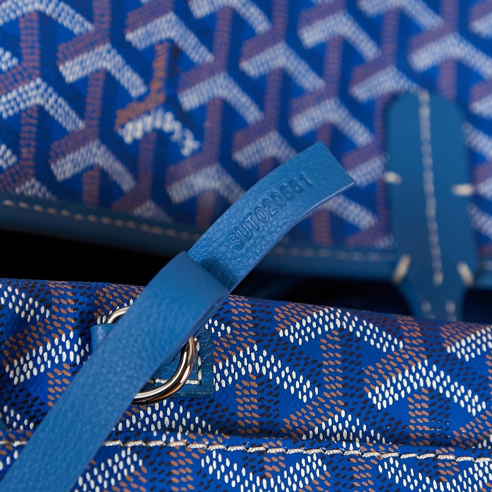 Goyard Saint Louis Gm 40 Blue Canvas Chevroches Calfskin view 8