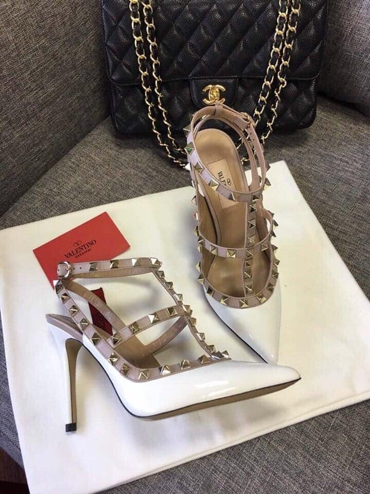 Valentino Patent Rockstud Caged Pump 100Mm Light Ivory Zw2S0393Vnwl62 view 4