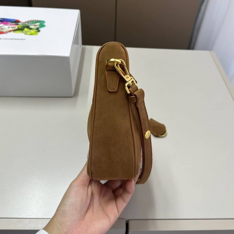 Prada Re Edition Mini Suede Shoulder Bag Brown 28Cm view 5