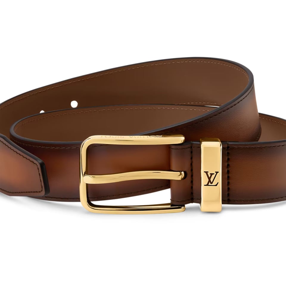 Lv Pont Neuf Patinated 35mm Belt M4506S view 2