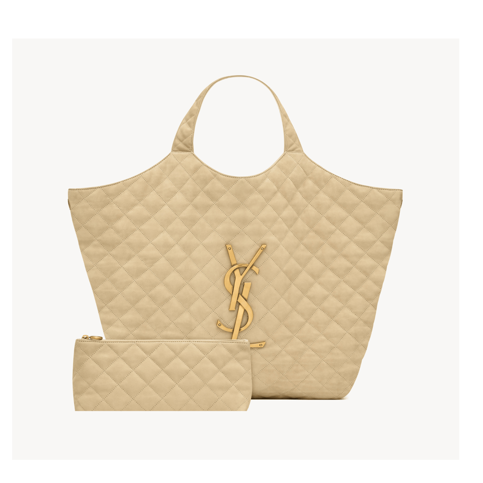 Saint Laurent Icare Maxi Shopping Bag In Quilted Beige 58Cm view 2