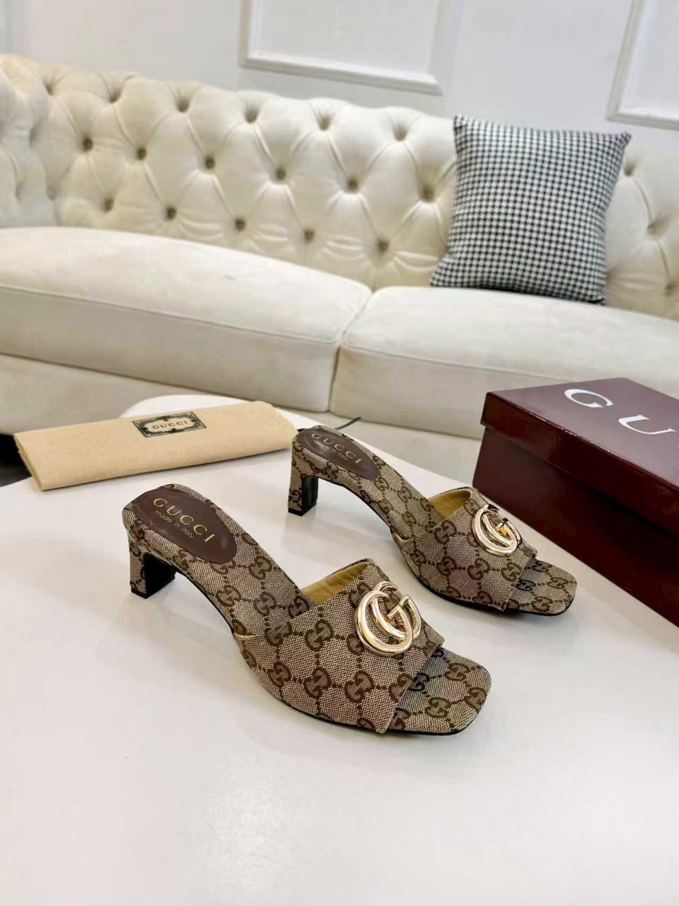 Gucci Slide Sandal With Double G 871481 FAFUW 9611 For Women view 4
