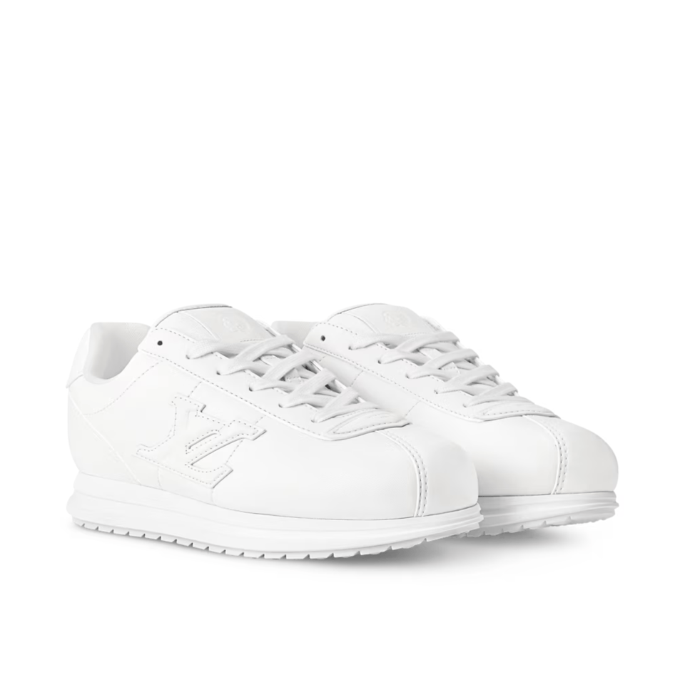 Louis Vuitton White Leather Sneakers Embossed For Men view 2