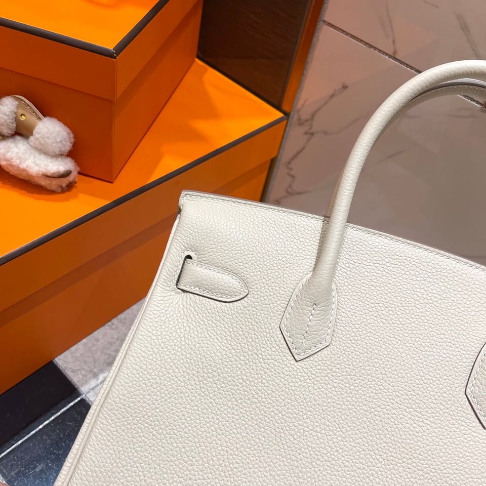 Hermes Birkin 30Cm White Togo Leather Silver Hardware view 6