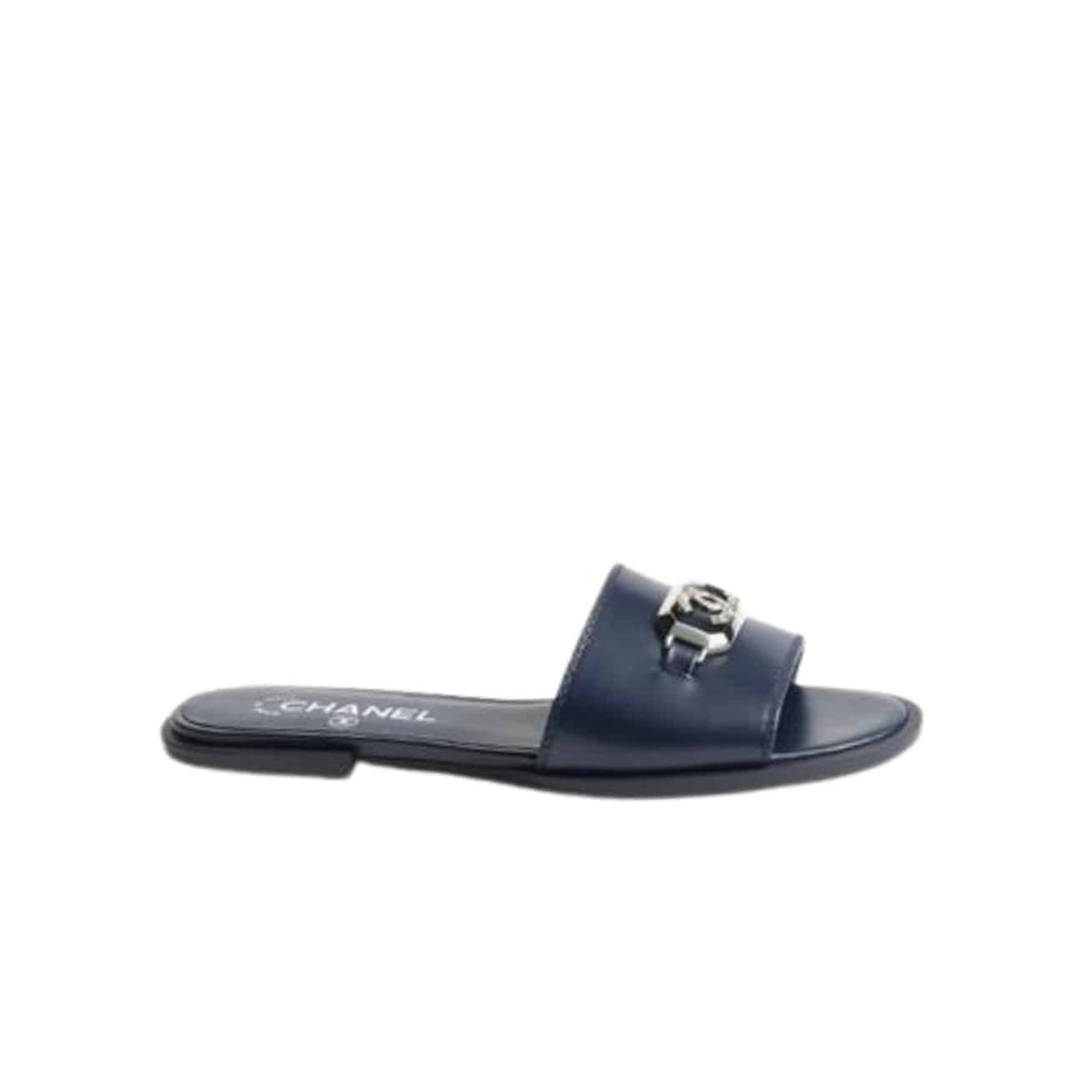 Chanel Slippers With Cc Silver Hardware Black G45172 B13906 Nq961 view 2